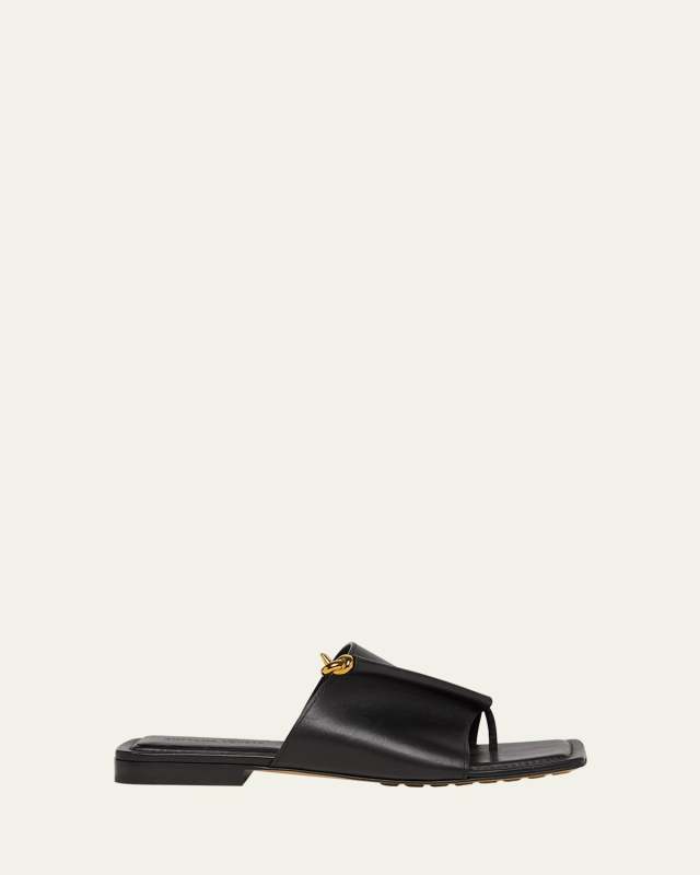 Leather Knot Flat Sandals